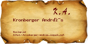 Kronberger András névjegykártya